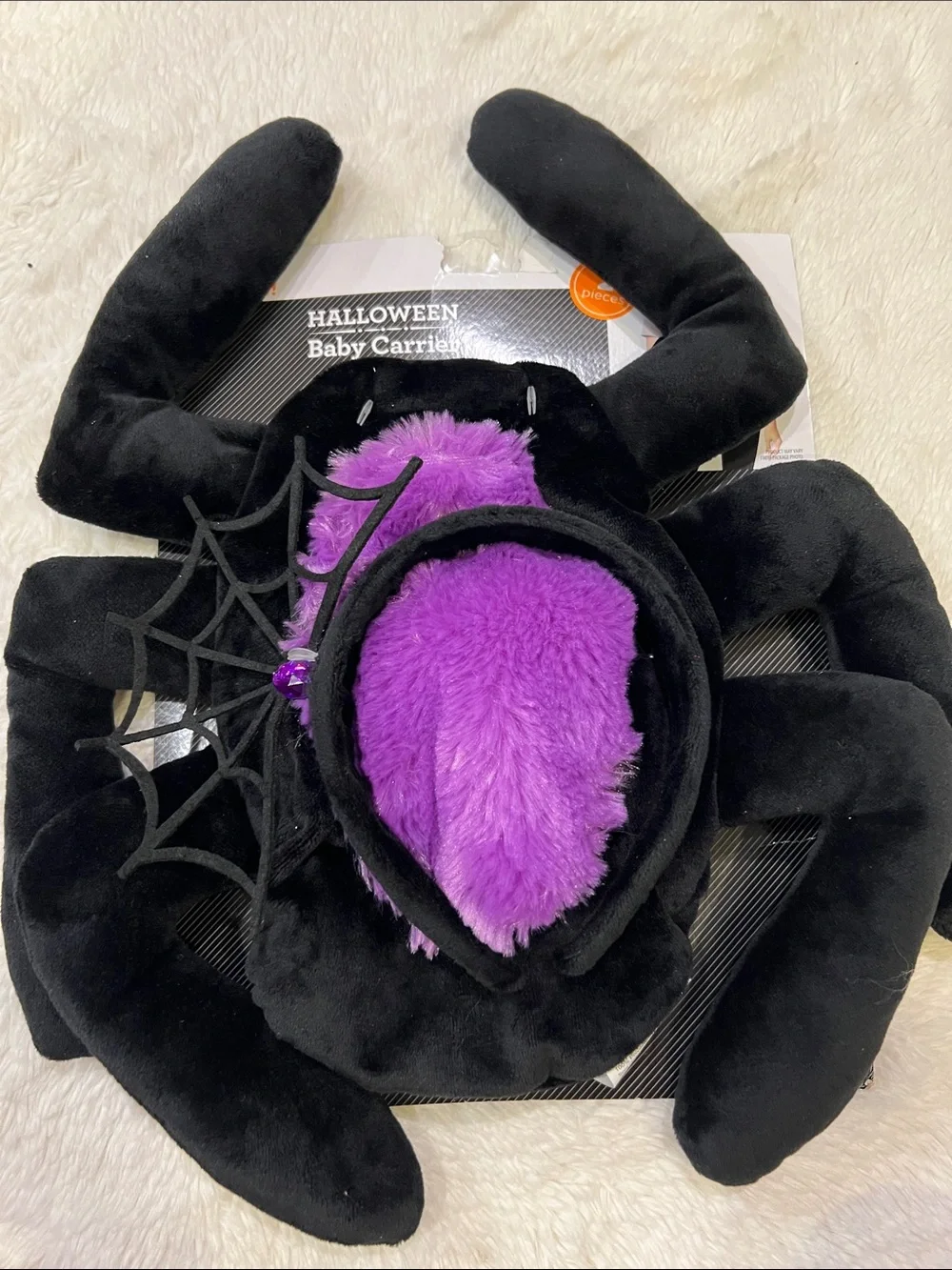 Infant Carrier Cover Black Spider Halloween New